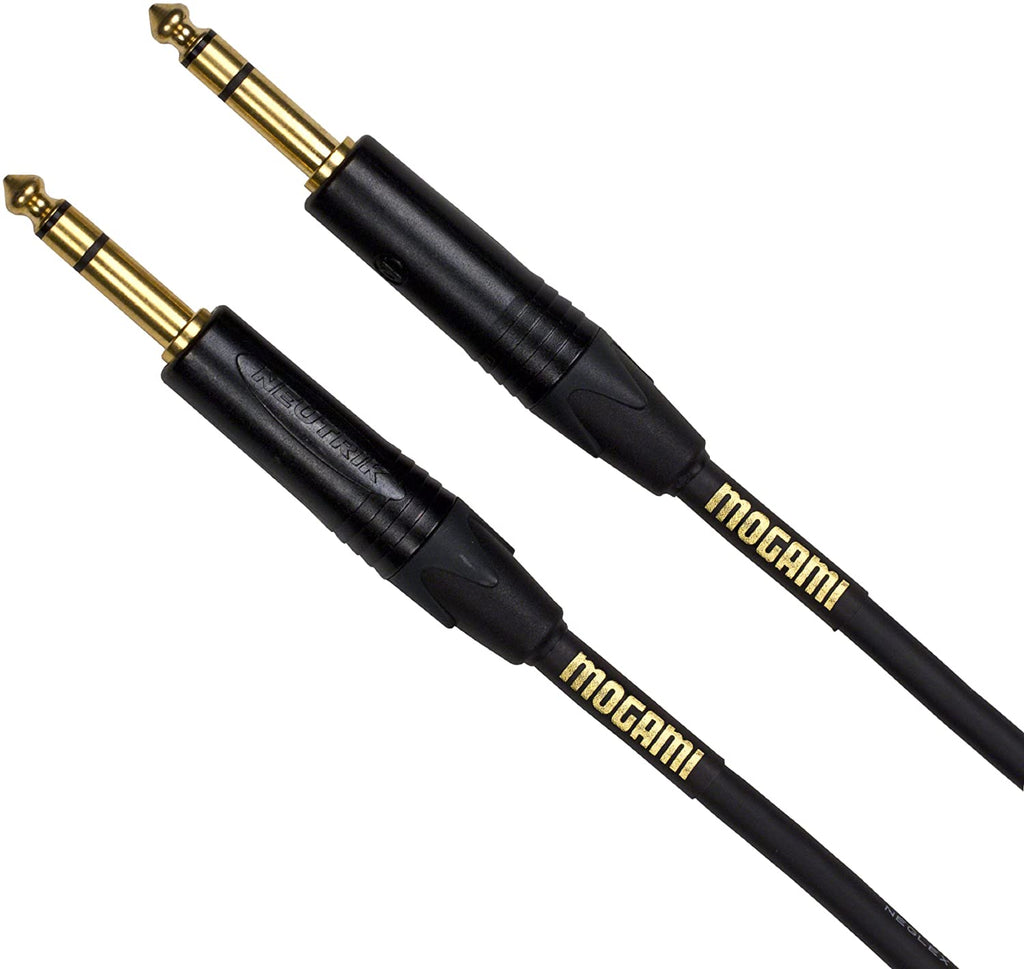 Mogami Gold TRS-TRS Balanced 1/4" Audio Patch Cable - 10ft