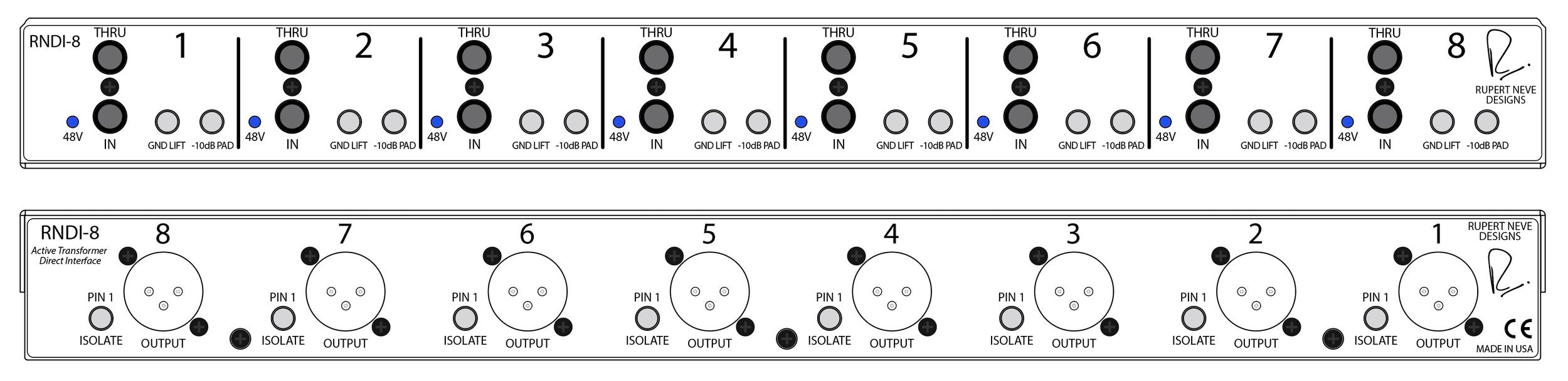 Rupert Neve Designs RNDI-8 | 8-channel Active Direct Box