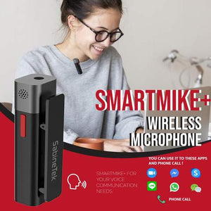 SmartMike+ S610 True Wireless Stereo Lavalier Microphone with SM-1 Unidirectional Microphone Add-On for Blogging, Black