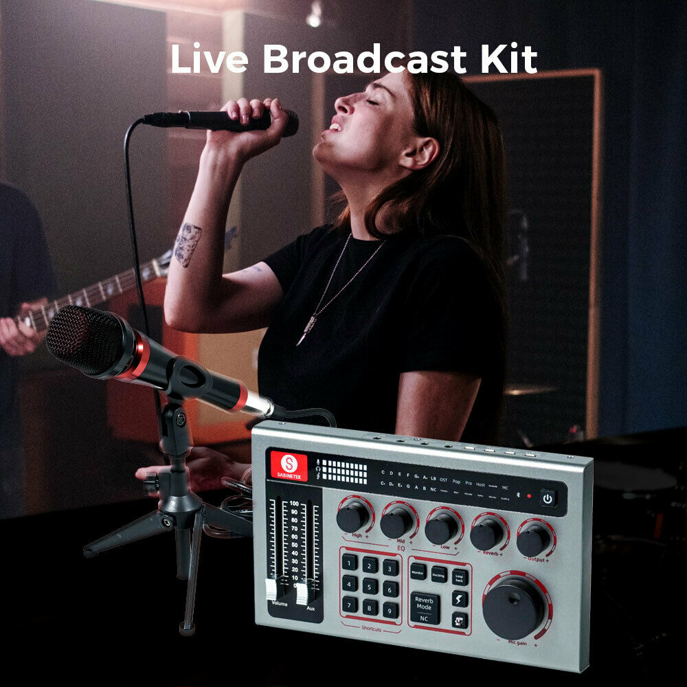 SabineCast Bluetooth Mixer with Built in Audio Interface and Microphone Bundle