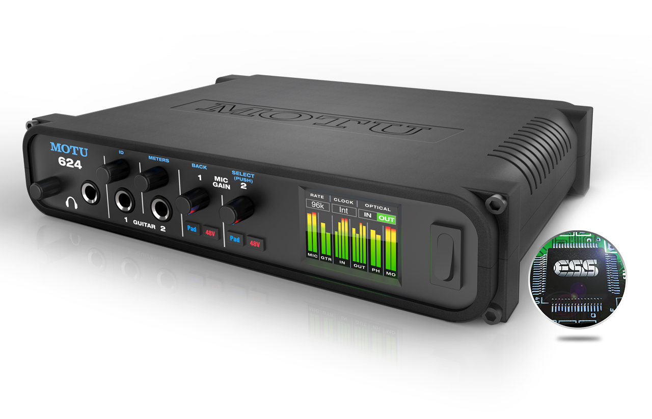 MOTU 624 Thunderbolt/USB3/AVB Ethernet audio interface with DSP and mixing