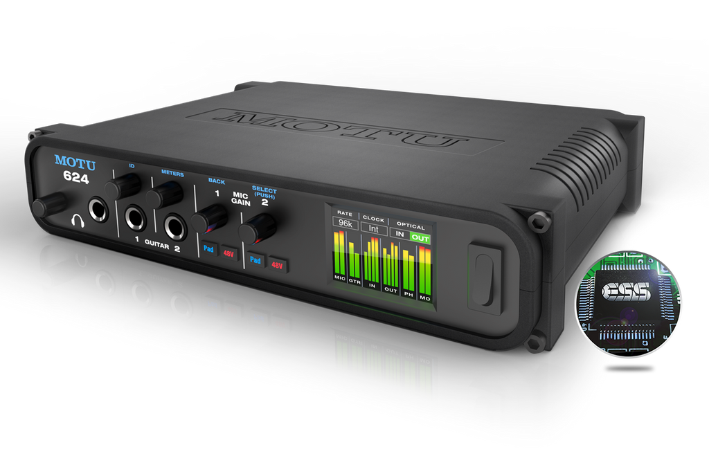 MOTU 624 Thunderbolt/USB3/AVB Ethernet audio interface with DSP and mixing